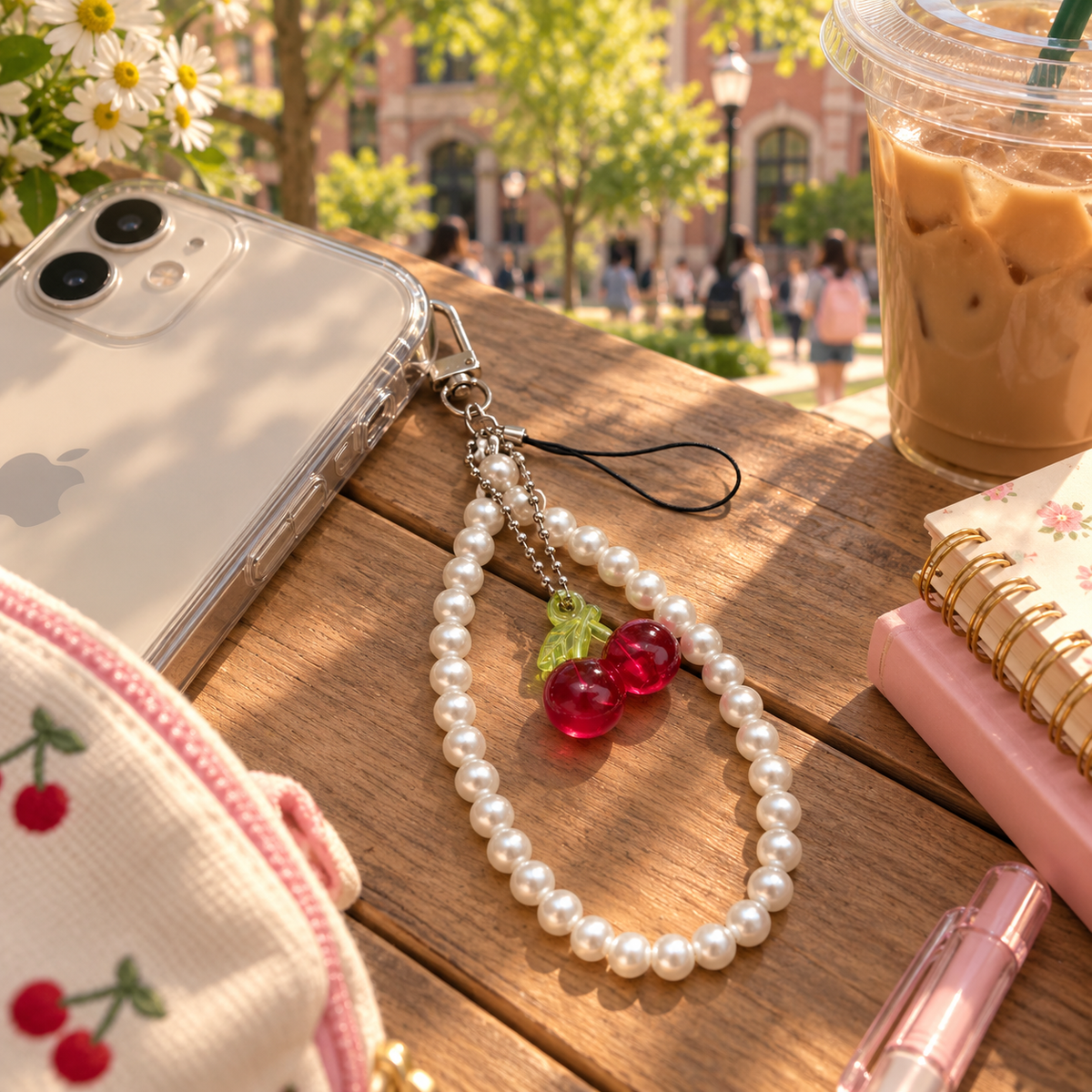 Cherry Pearl Mobile Charm 🍒