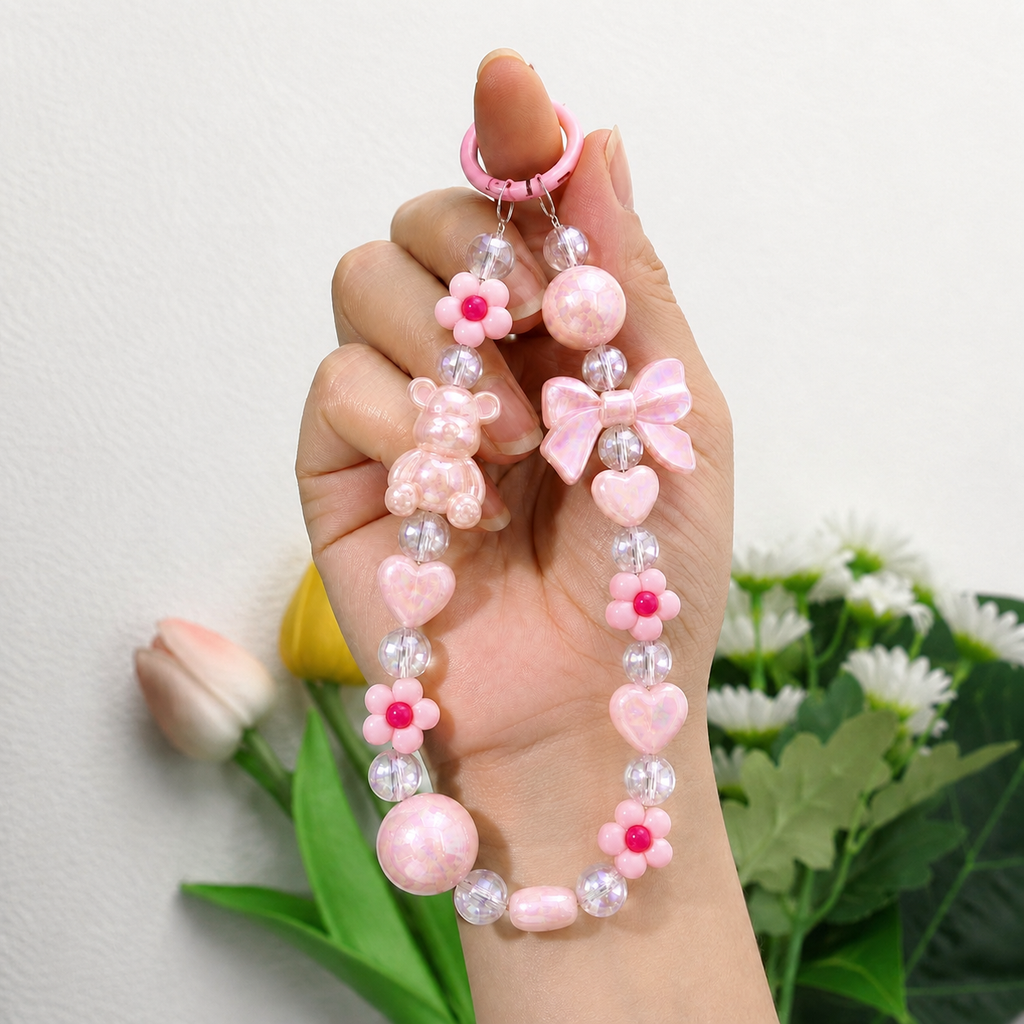 Blush Bear Phone Charm