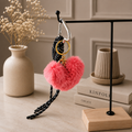 Fluffy Heart Bag Charm